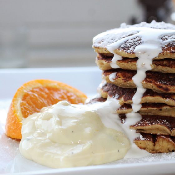 vegan orange pancakes