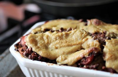 vegan lasagne, freshly made