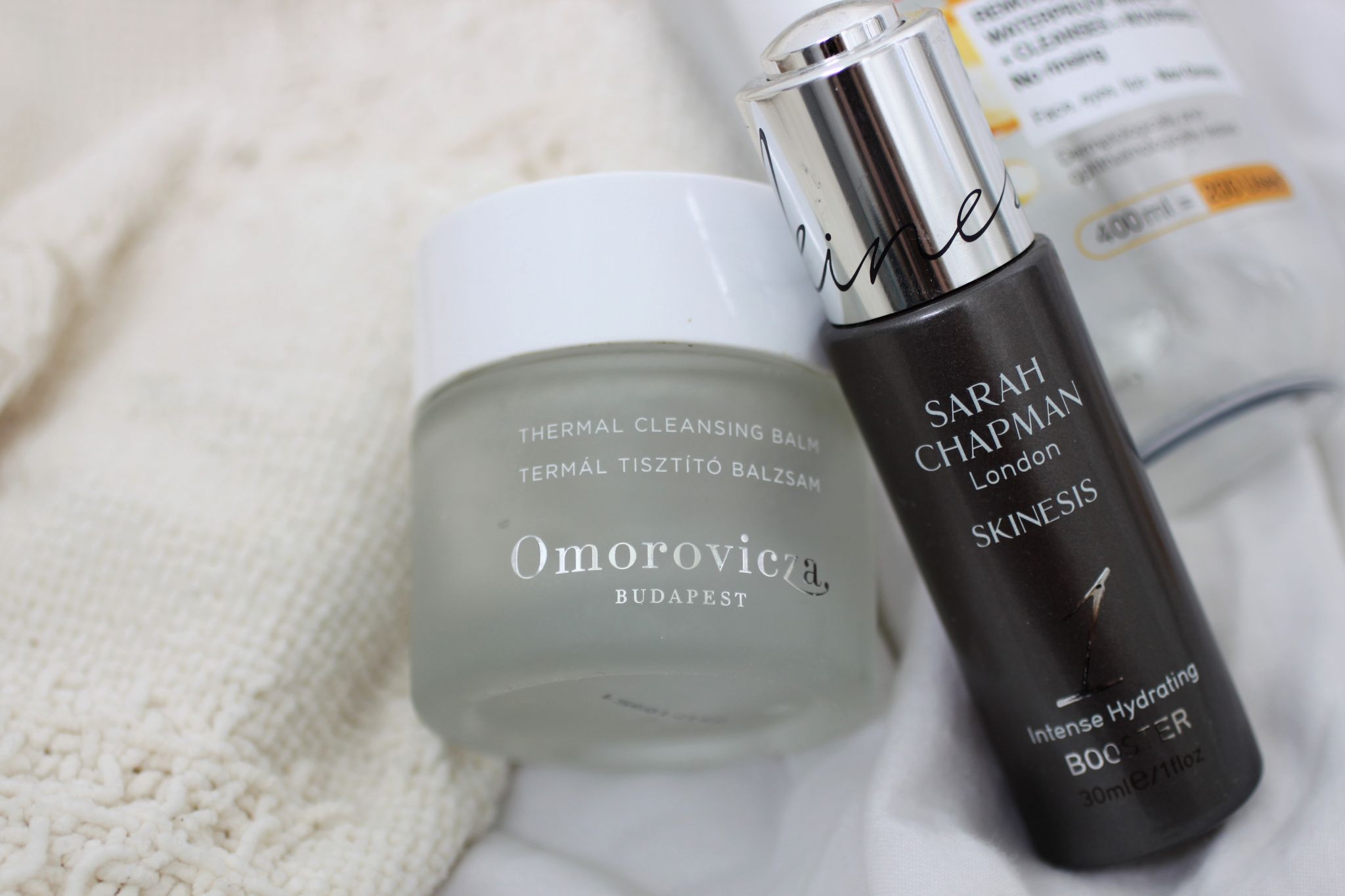 product empties - sarah chapman hydration booster and omorovicza thermal cleansing balm