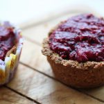 vegan jam tart without cases, close up