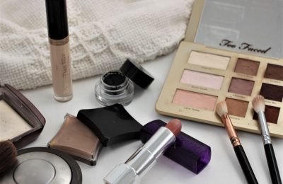 all time favourite beauty products spread across a white background