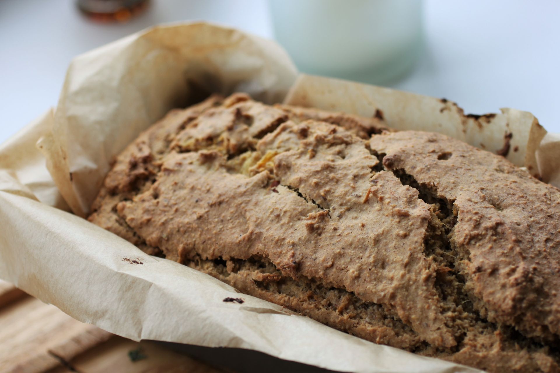 fresh;y baked pumpkin load in loaf tin