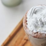 close up shot of vegan cream on top of the mug