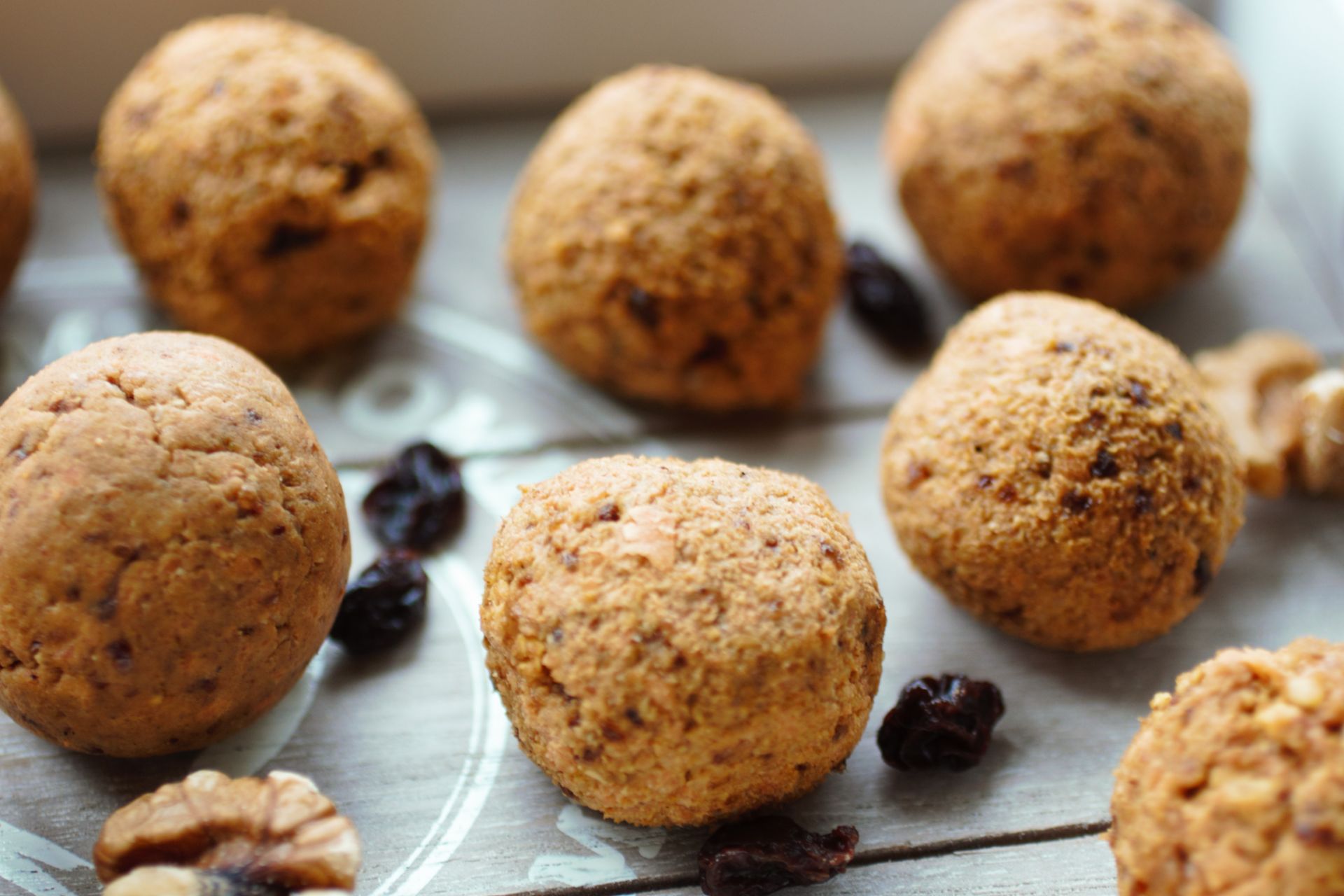 tray of carrot cake energy balls