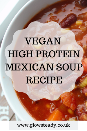 high protein vegan soup pin