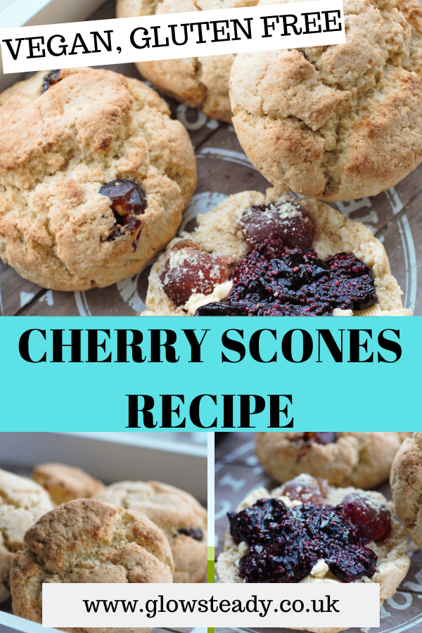 vegan cherry scones pinterest graphic