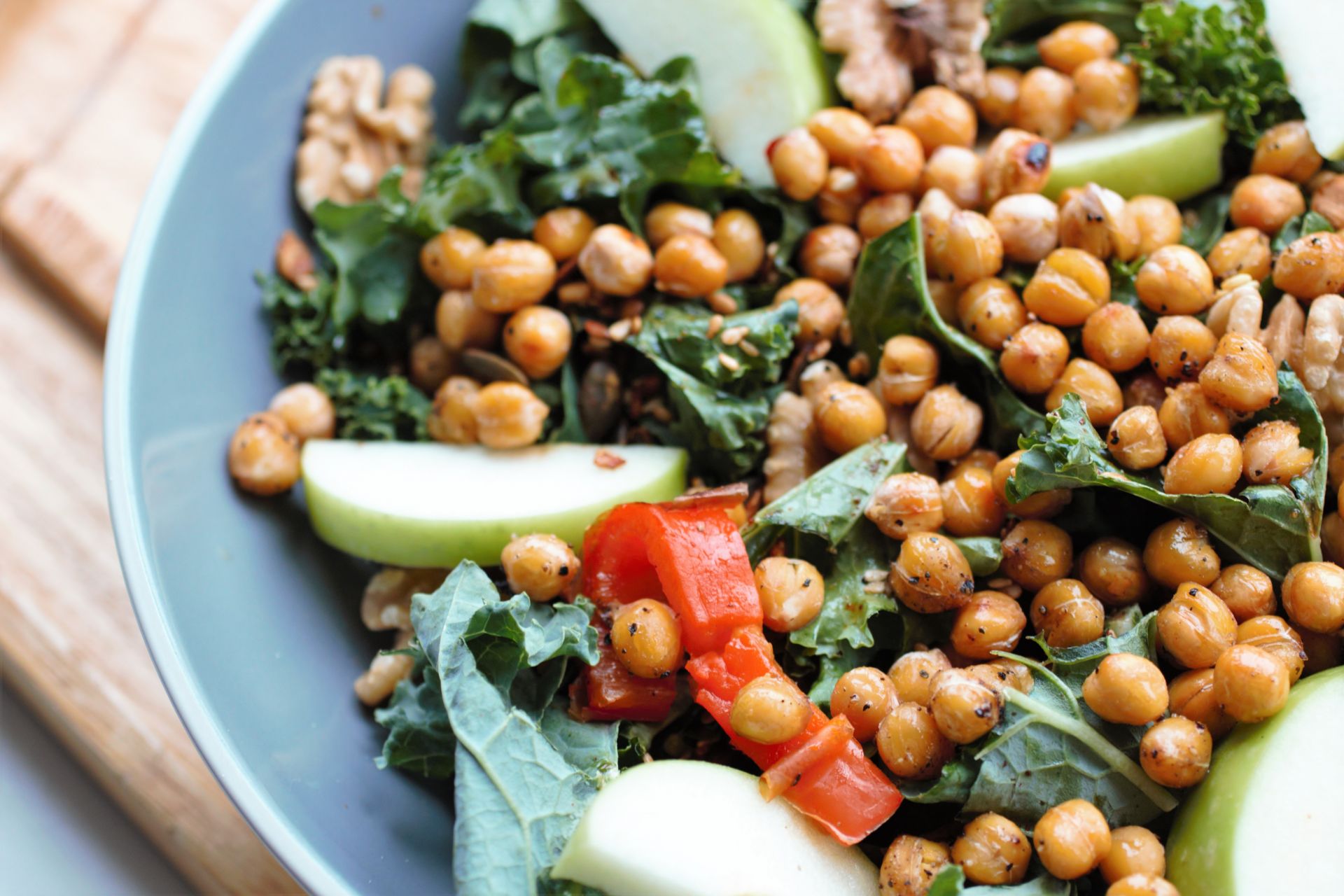 close up of the salad bowl