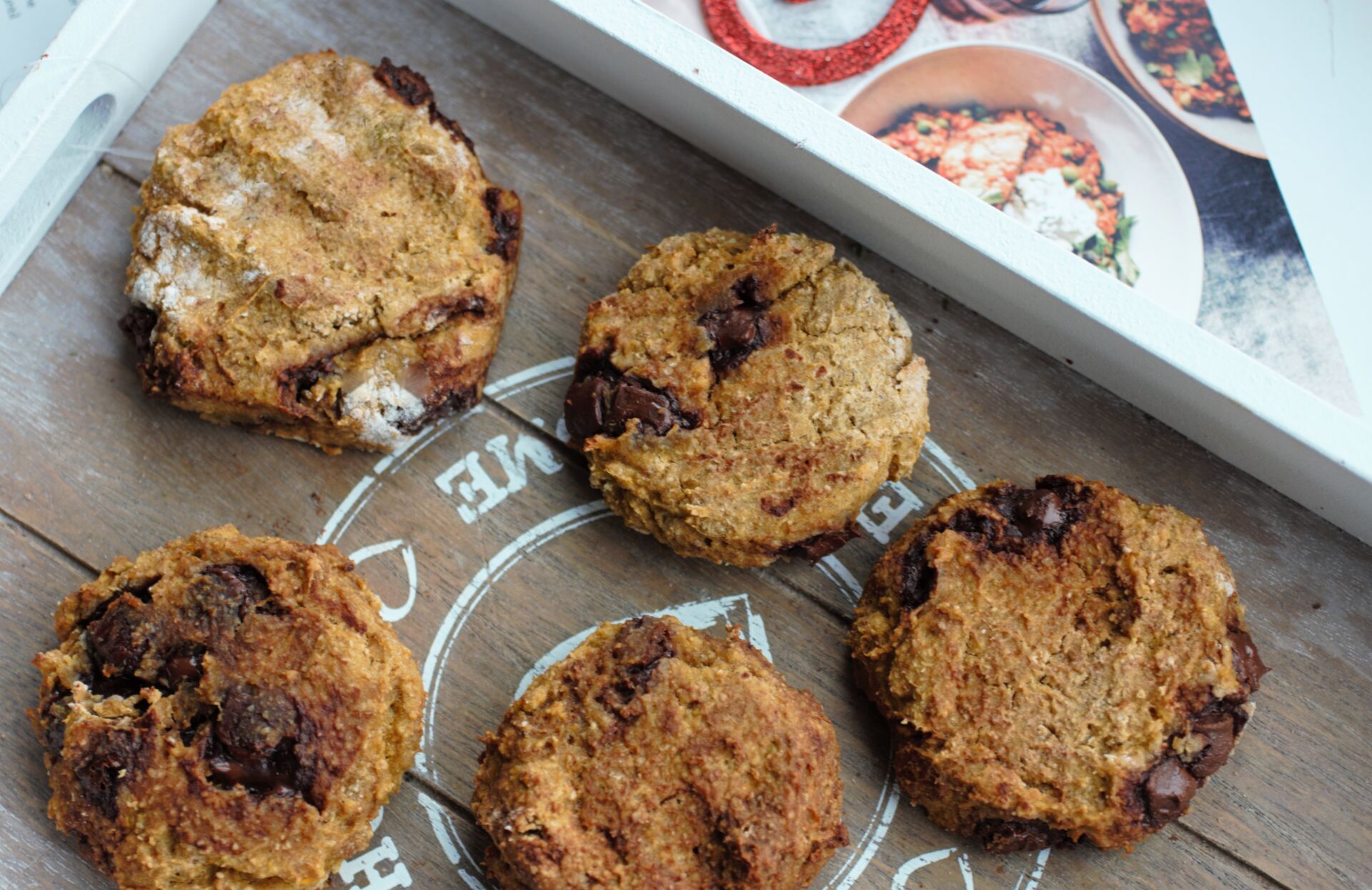 tray of pumpkin cookies