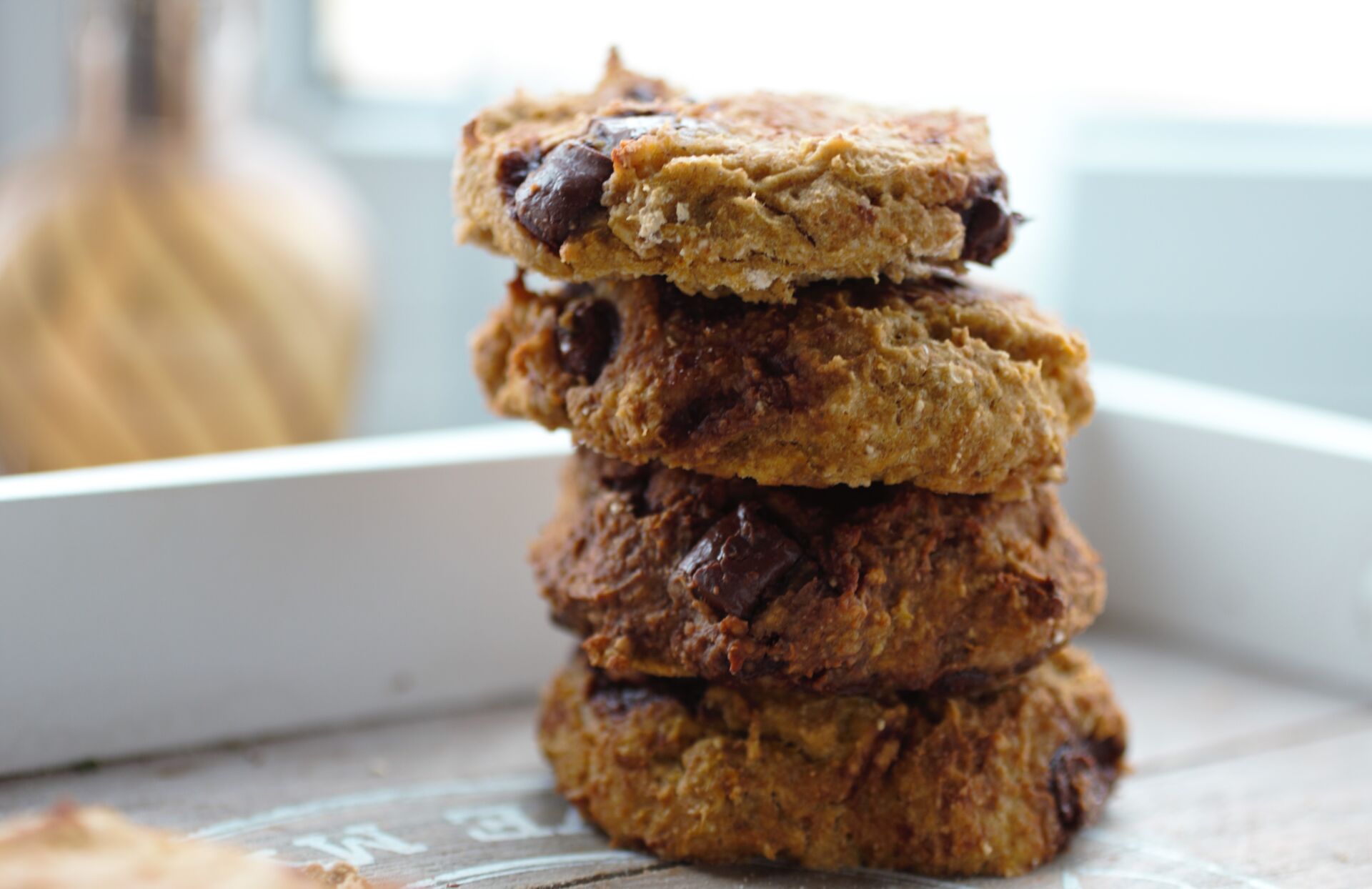 a stack of pumpkin cookies