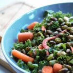 slate grey bowl with thai salad in