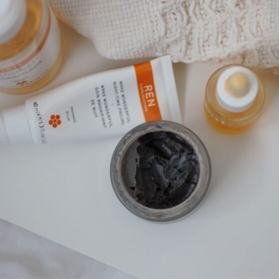 skincare products, shot from above