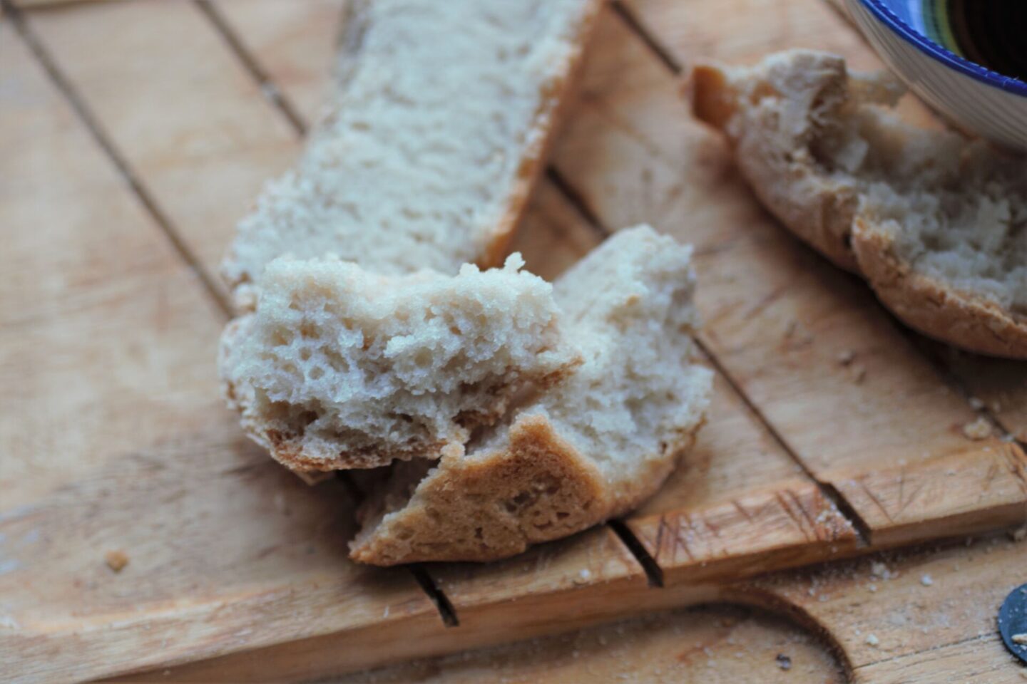 gluten free bread loaf ripped open to show texture