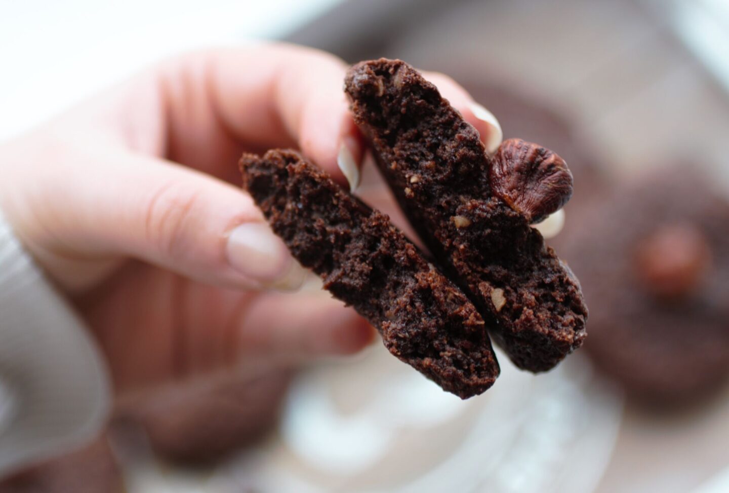 Nutella cookies split in half