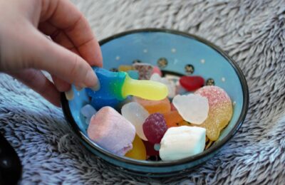 bowl of vegan sweets