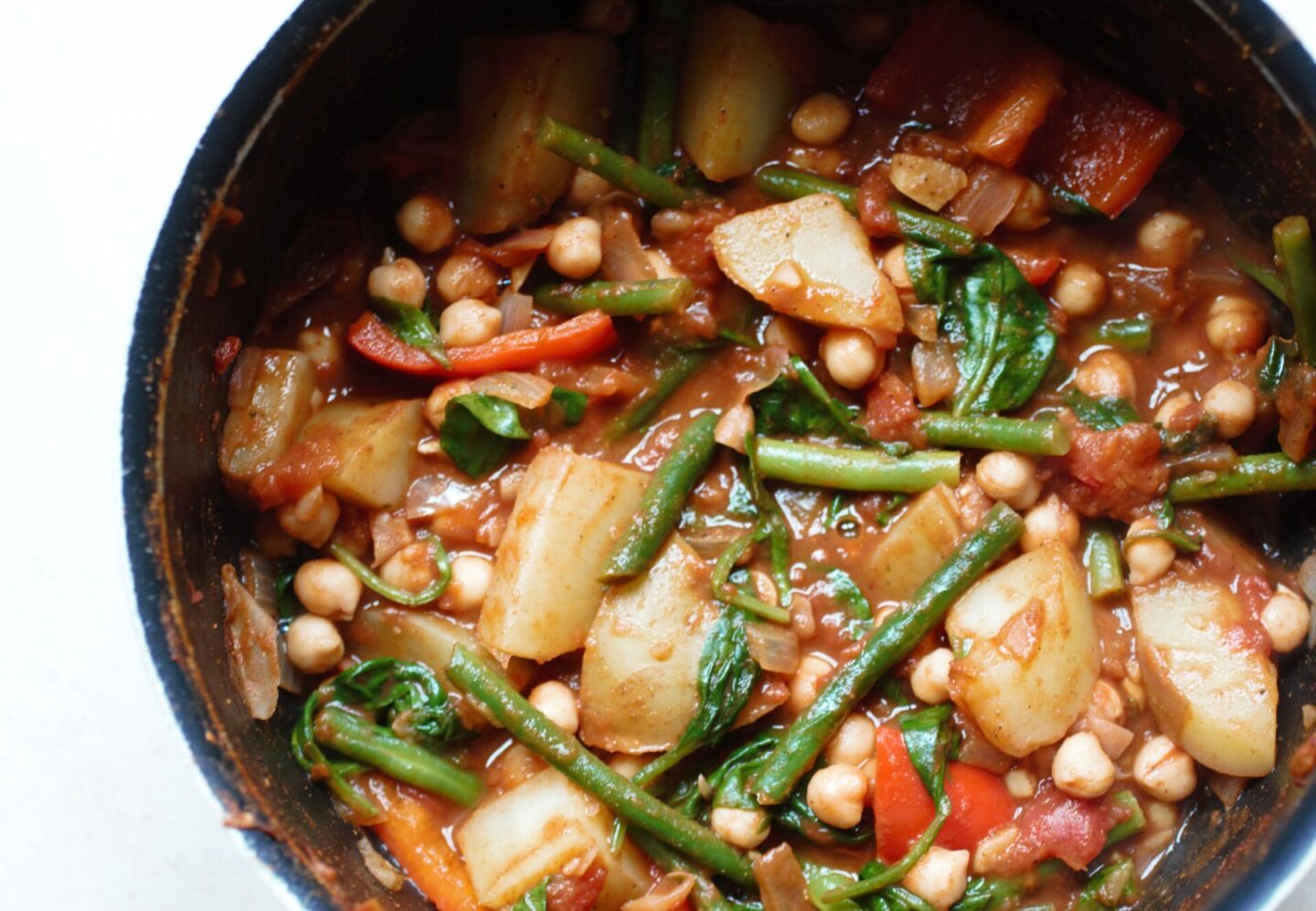 vegetable curry recipe in the pan