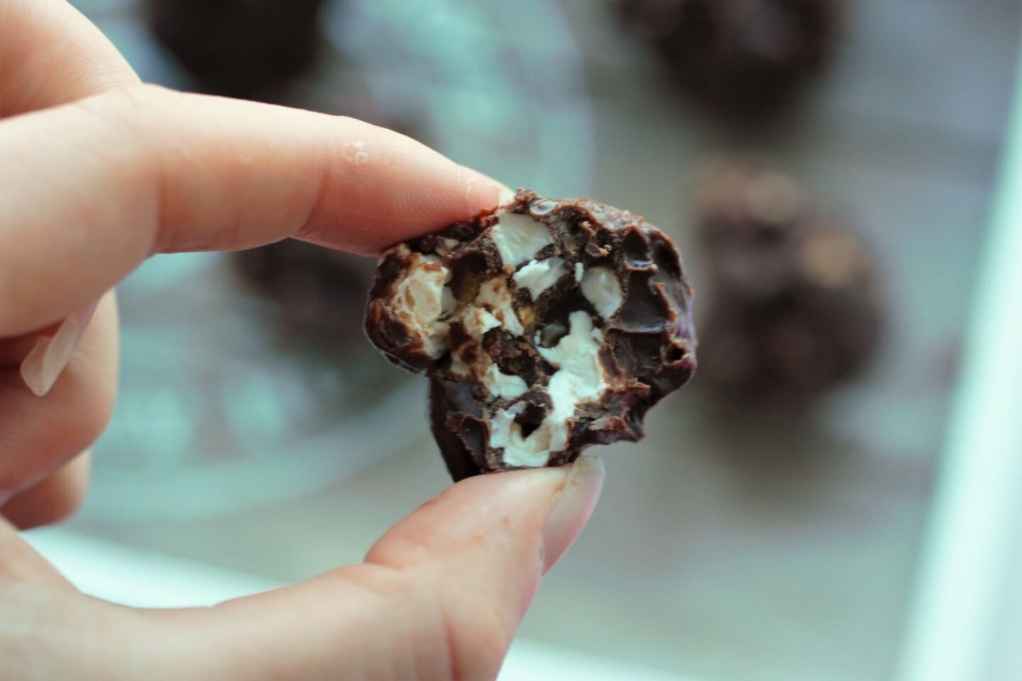 inside of PB popcorn balls