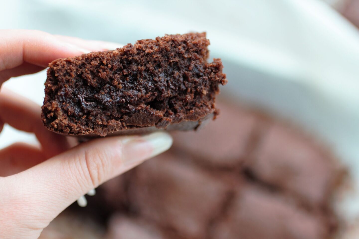 a close up shot of a brownie to show the texture