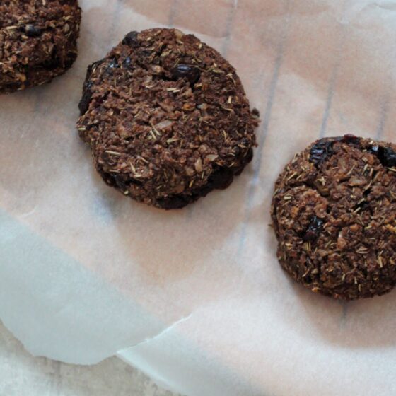 three cranberry & quinoa Christmas bakes on a baking tray