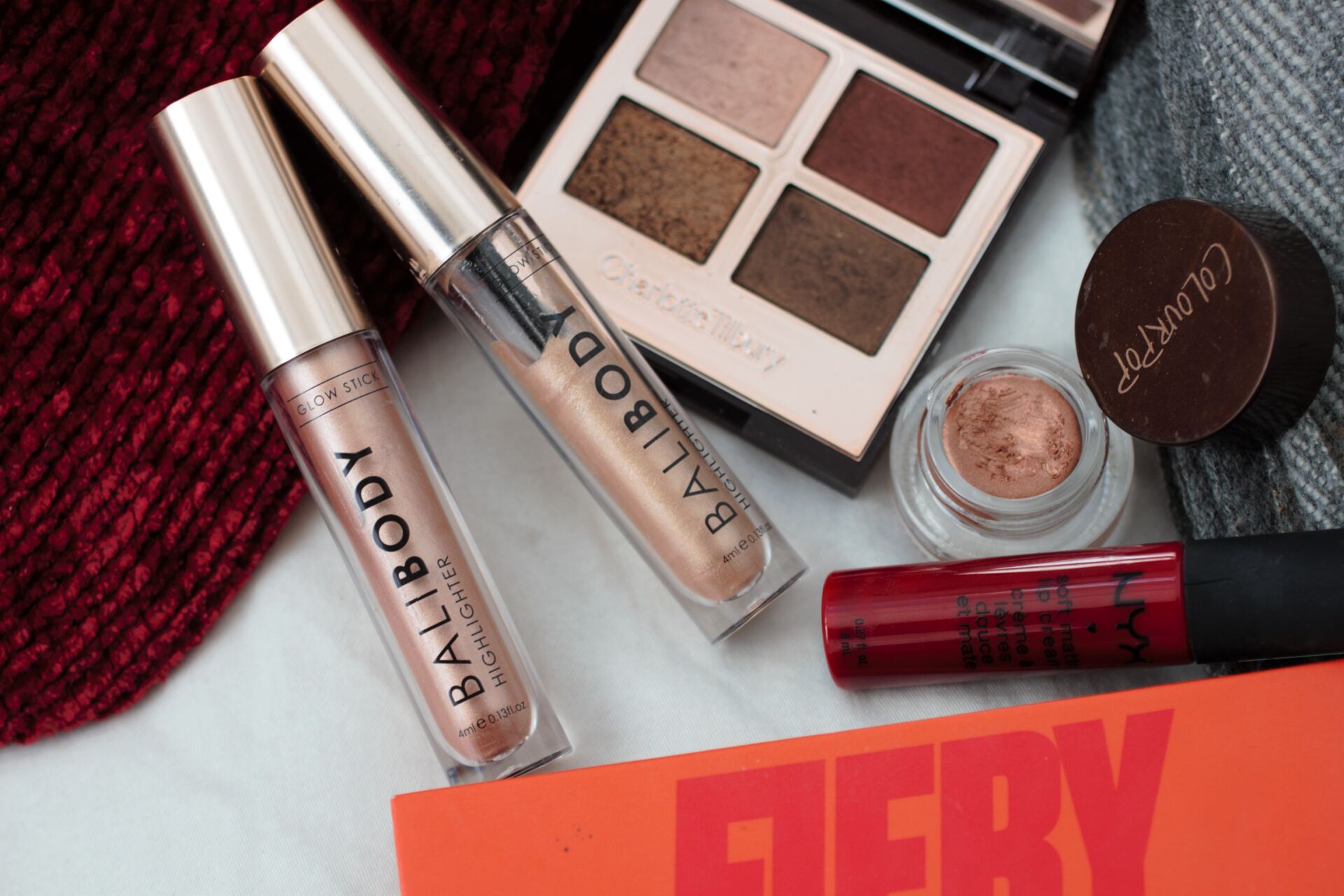 cruelty free autumnal makeup - some palettes and a few highlighter sticks