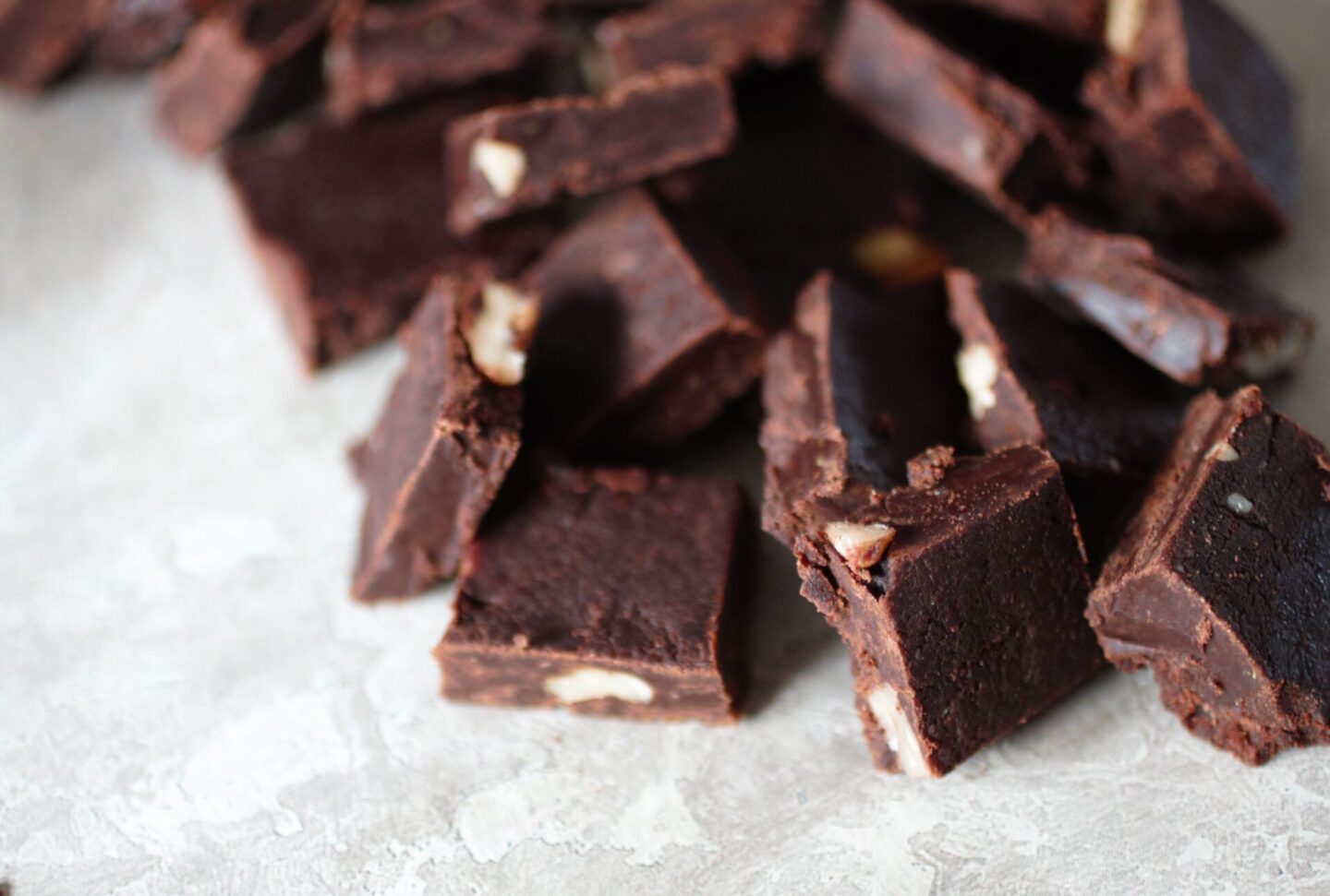 a tray of avocado fudge chocolates