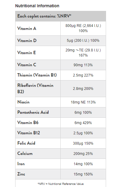 Holland & Barrett Vegan Multivitamin Information