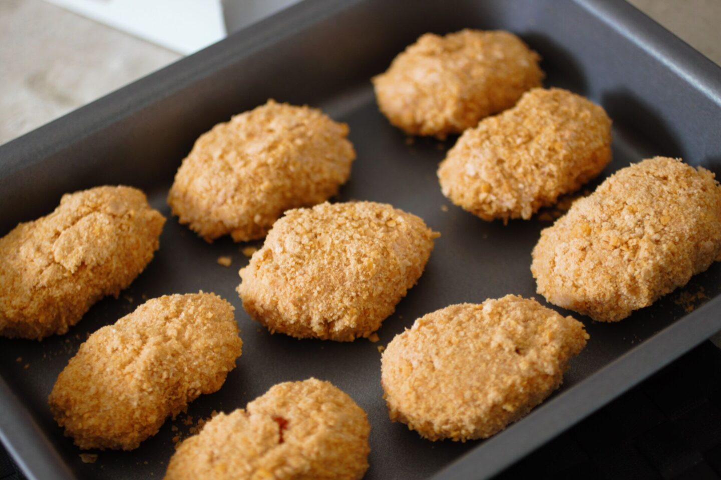 a tray of carrot nuggets recipe fresh from the oven