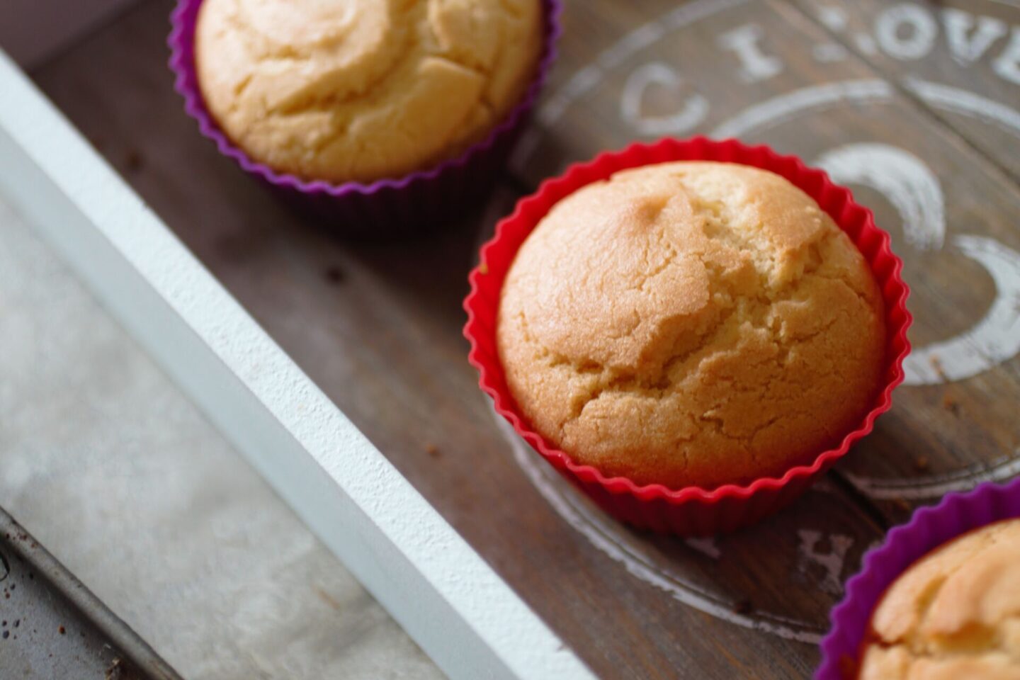 tray of vegan vanilla cupcakes