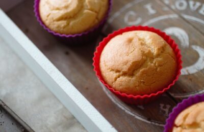 tray of vegan vanilla cupcakes