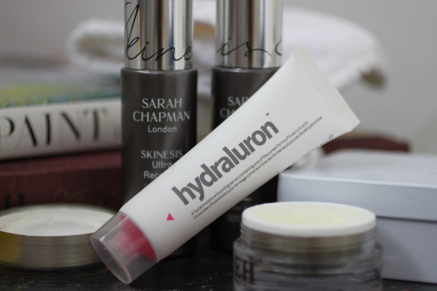 Indeed Labs Hydraluron placed in front of some other skincare products