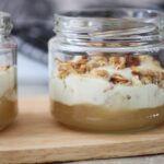two lemon breakfast pots placed on a wooden tray