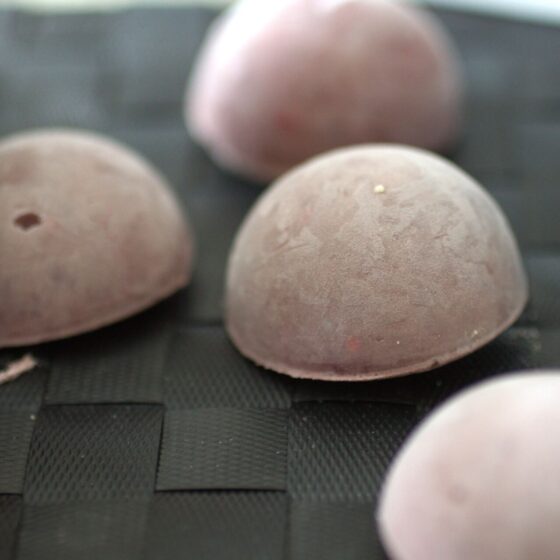 a few smoothie ice cubes popped out of the tray