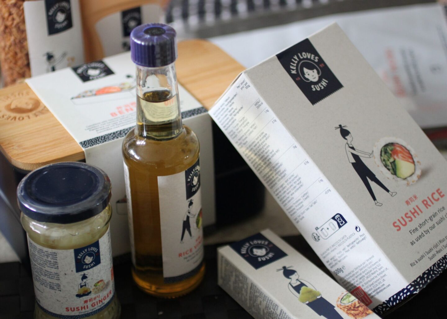 some of the products included in the Kelly Loves Sushi Ultimate Sushi Kit