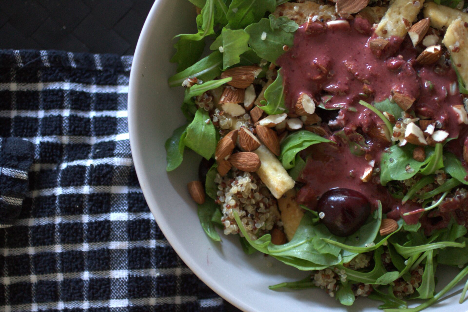 cherry quinoa salad bowl