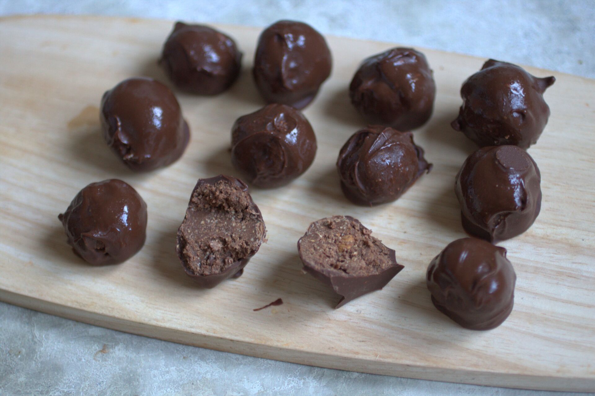 a board of orange nutella truffles