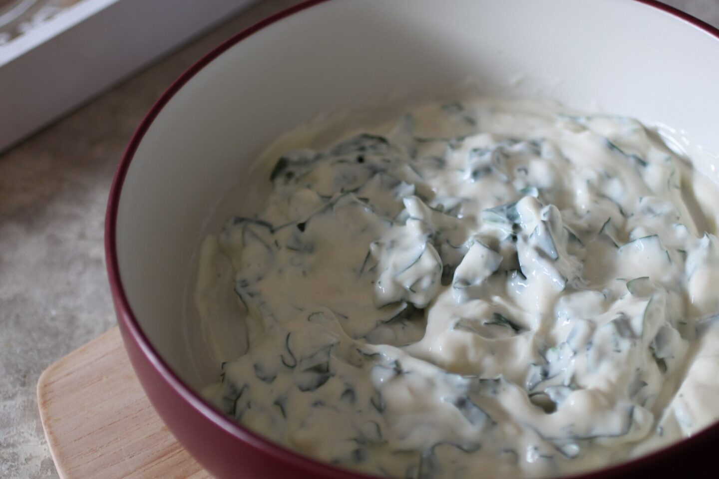bowl of lemon basil yoghurt
