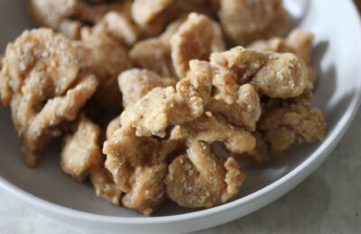 bowl of KFC oyster mushrooms showing crisp batter