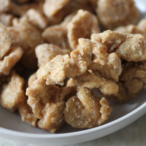 bowl of KFC oyster mushrooms showing crisp batter