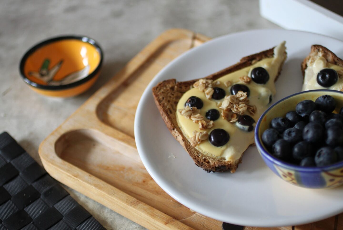 a plate of yoghurt toast