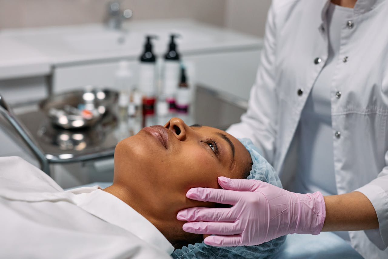 woman getting a facial