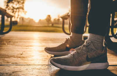 a person in a pair of workout shoes