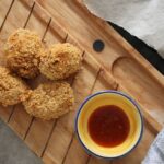 winter vegetable nuggets on a wooden board