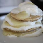 lemon tiramisu pancakes on a plate