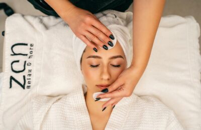 woman getting a facial