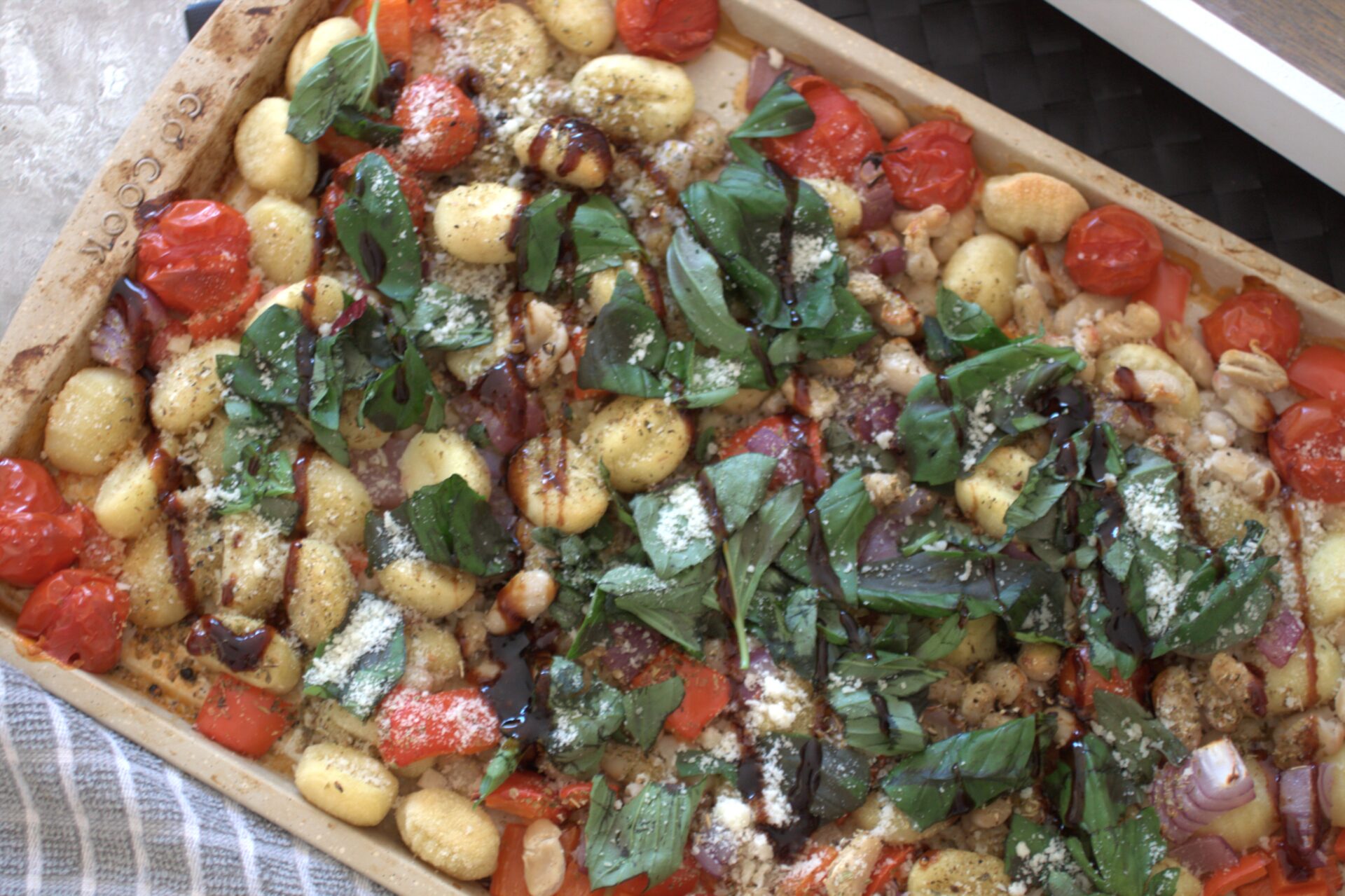 Mediterranean Vegetable Gnocchi shot from above