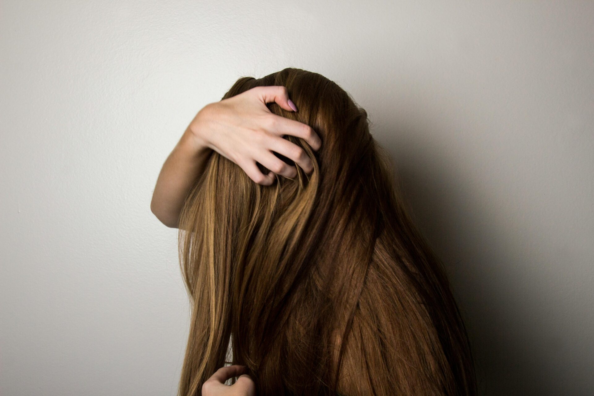 woman with long, thick hair