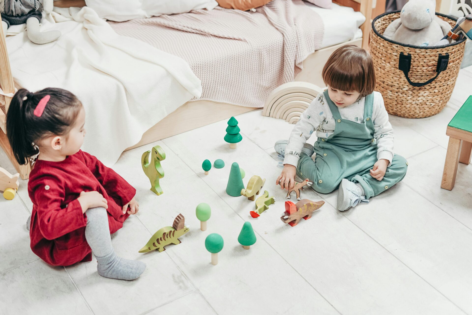 two young children playing