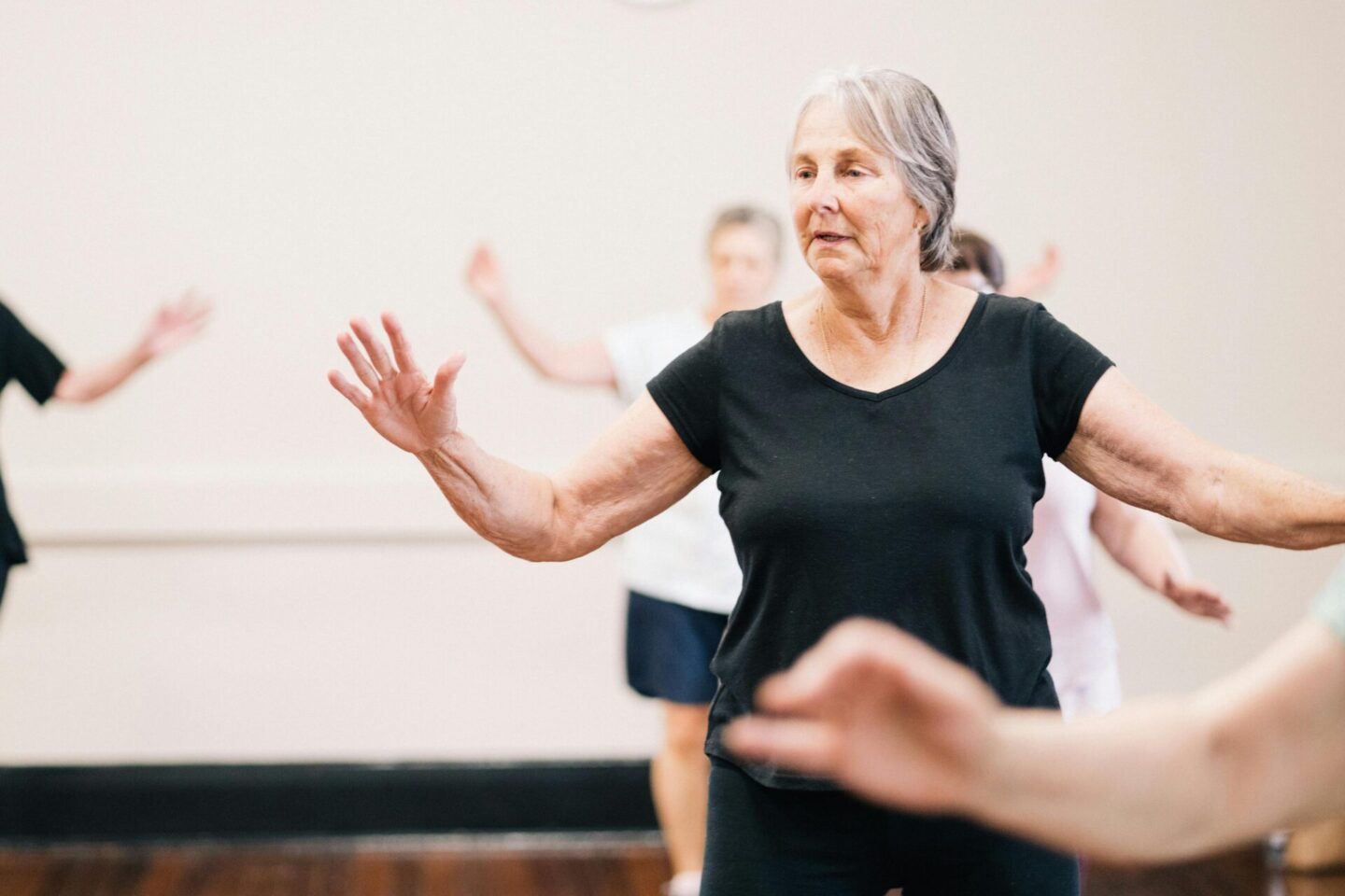 older woman at a dance class