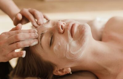 woman getting a facial