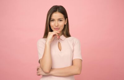woman looking confident in pink