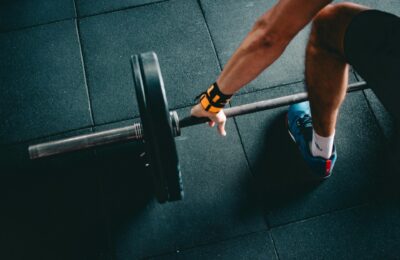 Man doing weights at the gym